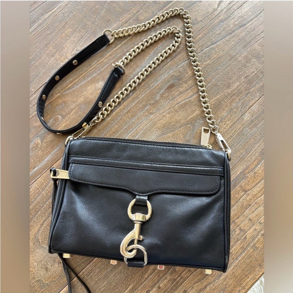 Rebecca Minkoff M.A.C. Convertible Crossbody in black with silver hardware